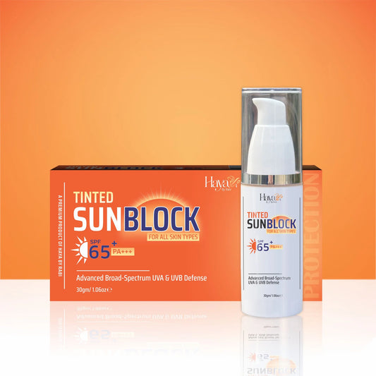 Tinted Sunblock SPF 65+ – Advanced Broad-Spectrum UVA & UVB Defense